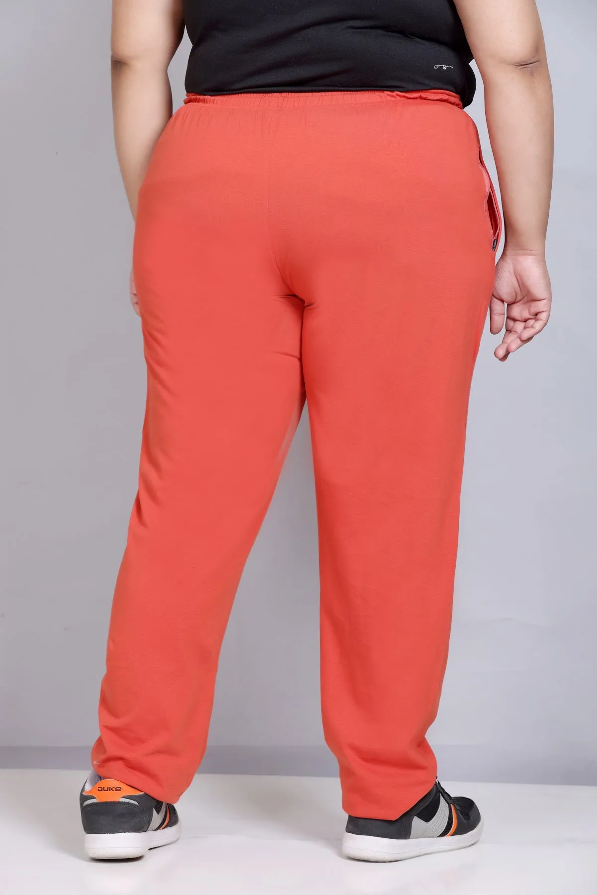 Cotton Track Pants For Women - Tangy Orange