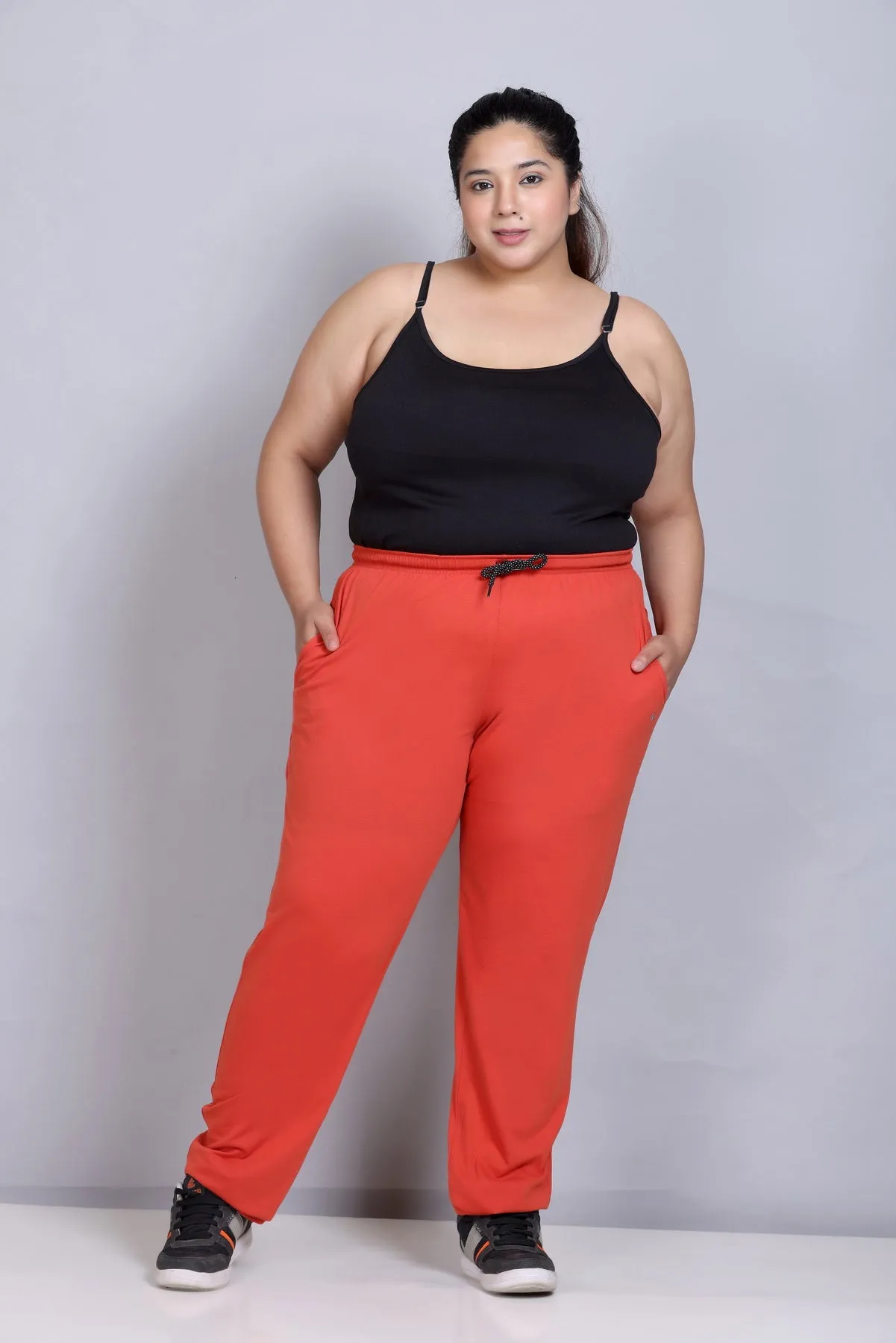 Cotton Track Pants For Women - Tangy Orange