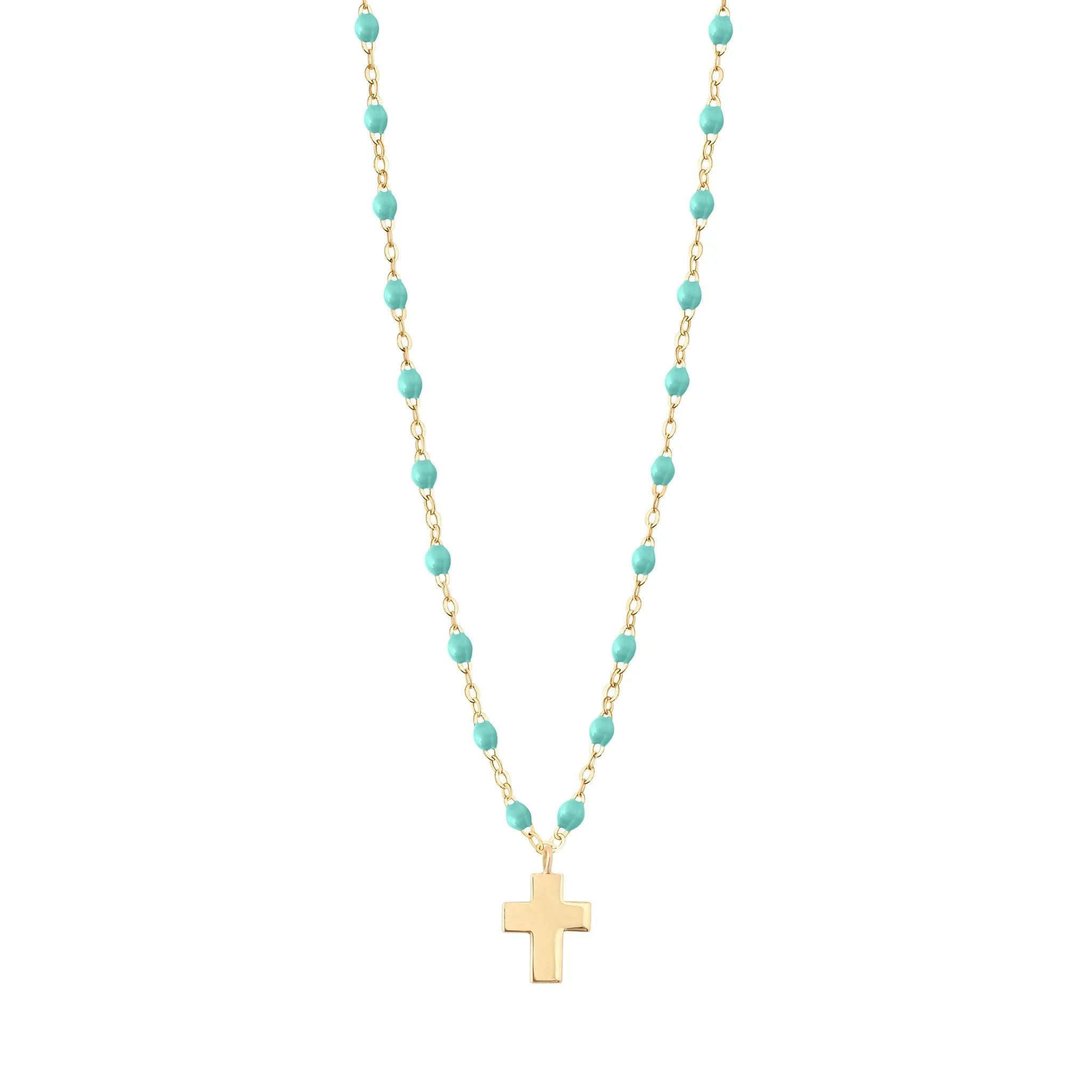 Cross Charm Classic Gigi Lagoon necklace, Yellow Gold, 16.5"