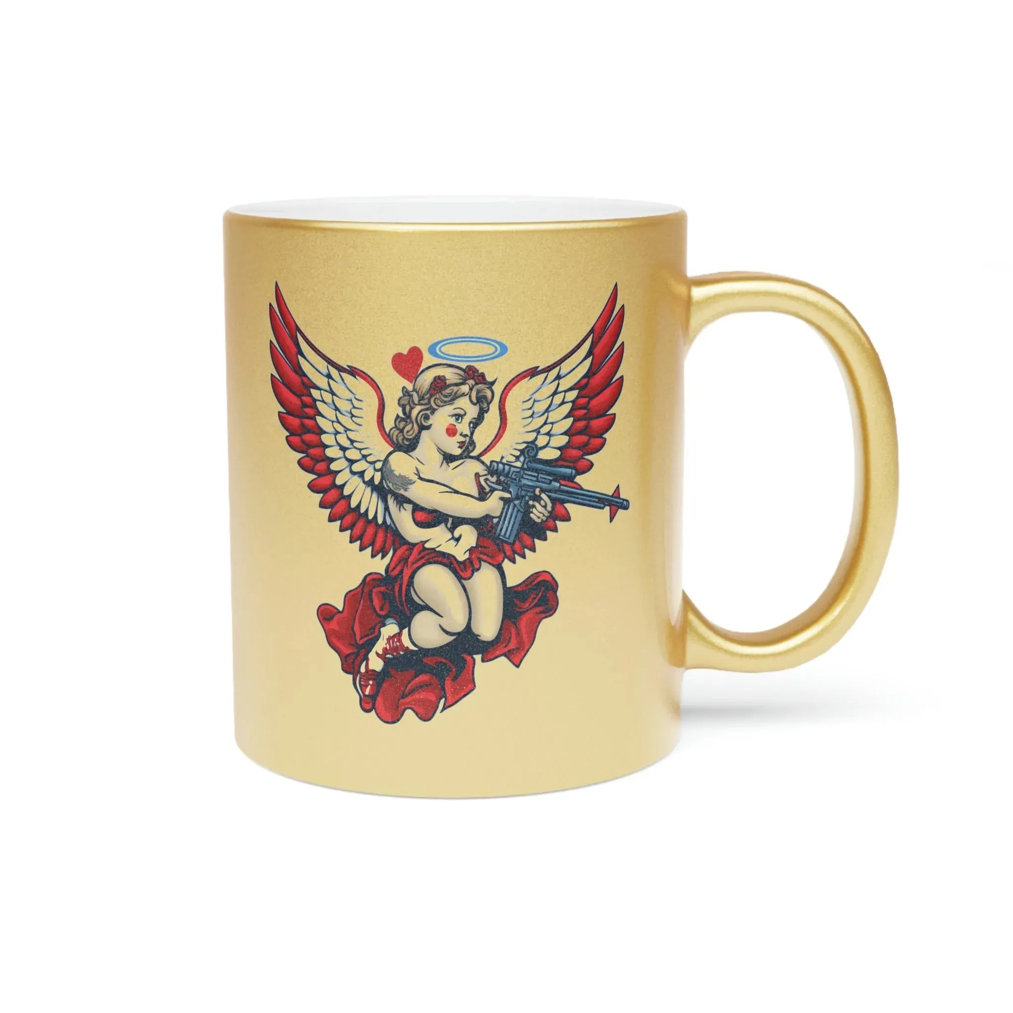 Cupid AR-15 Valentine's Day Metallic Mug (Silver\Gold)