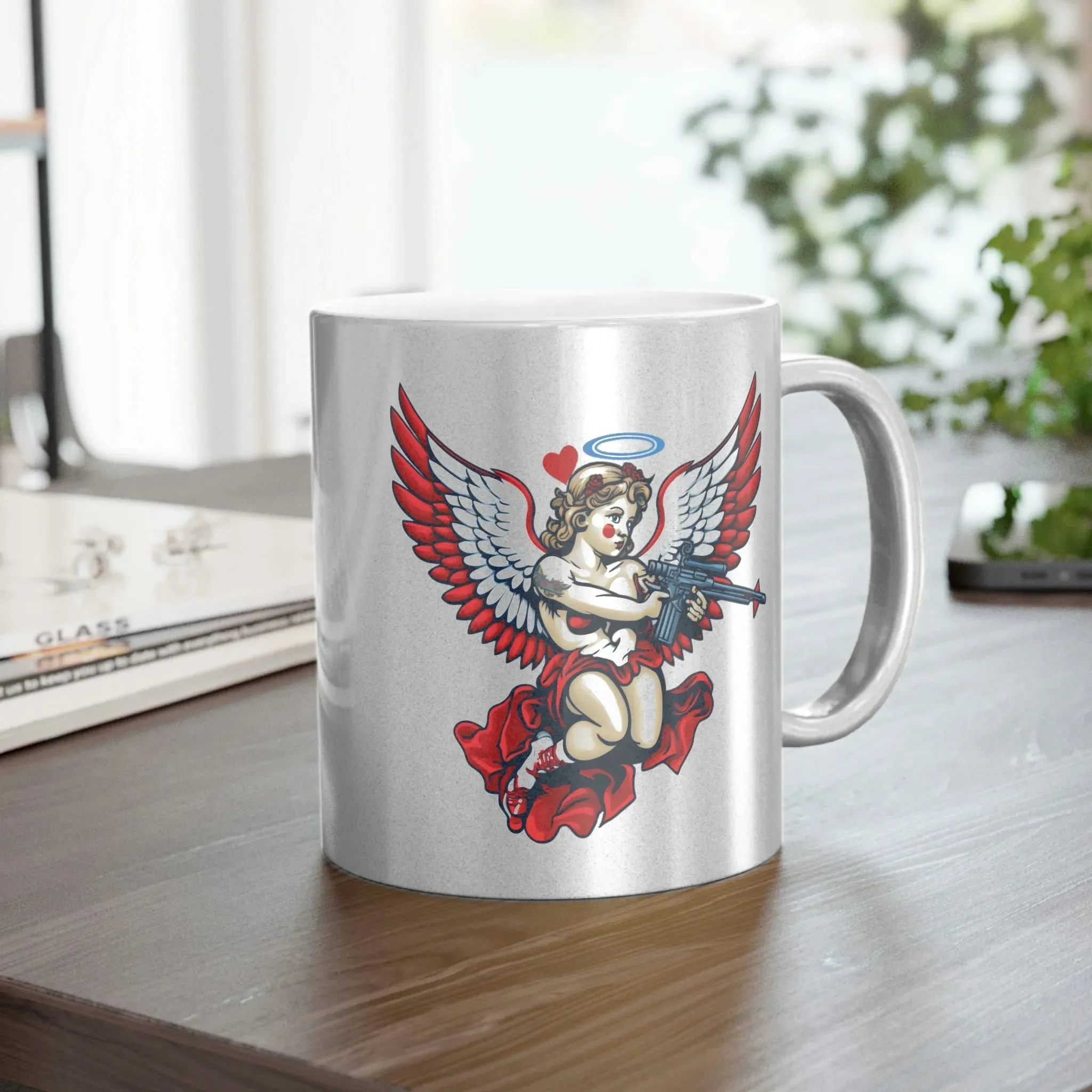 Cupid AR-15 Valentine's Day Metallic Mug (Silver\Gold)