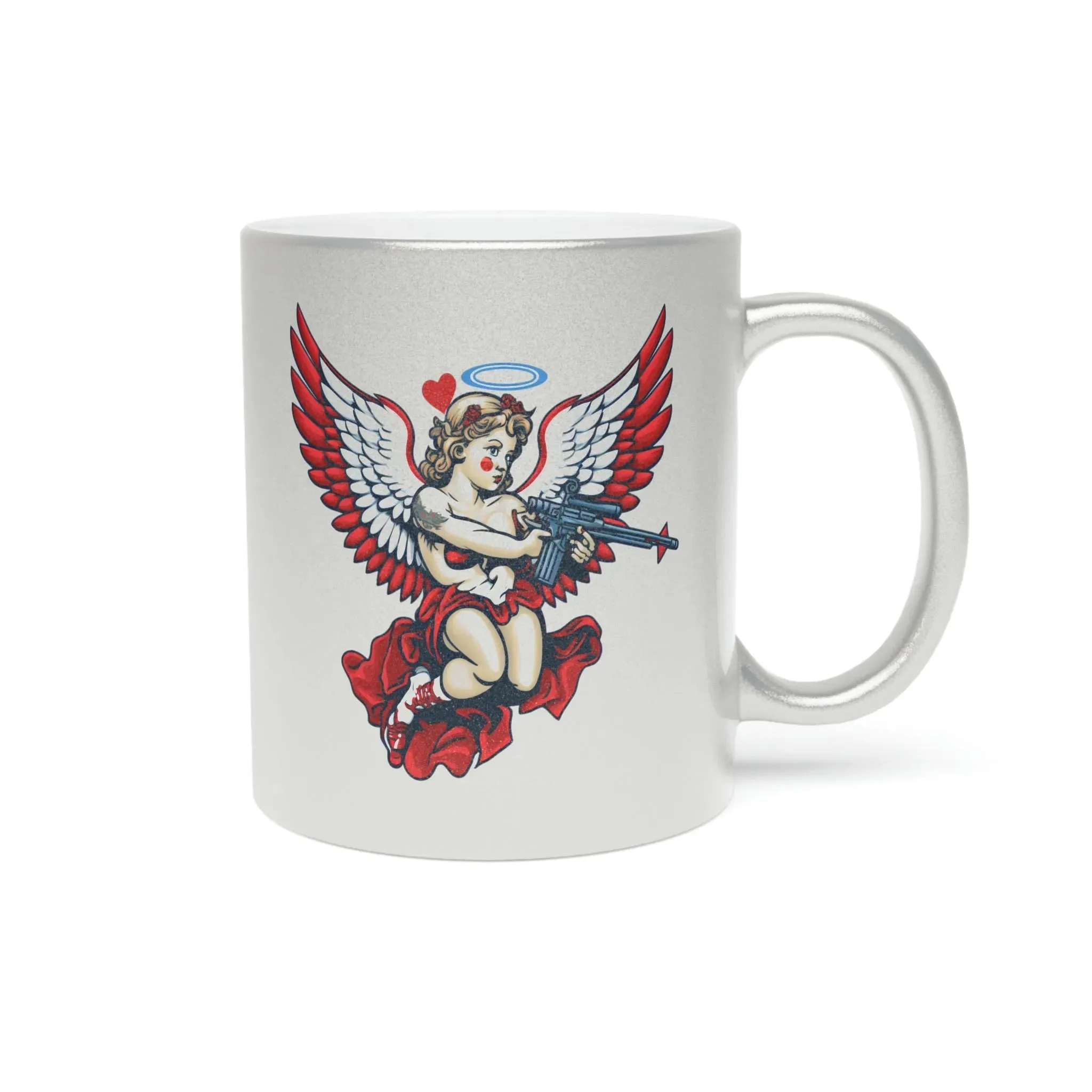 Cupid AR-15 Valentine's Day Metallic Mug (Silver\Gold)