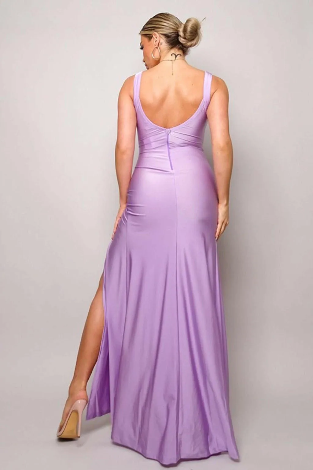 Daphne's Ball Wrapped Maxi Dress-Lavender