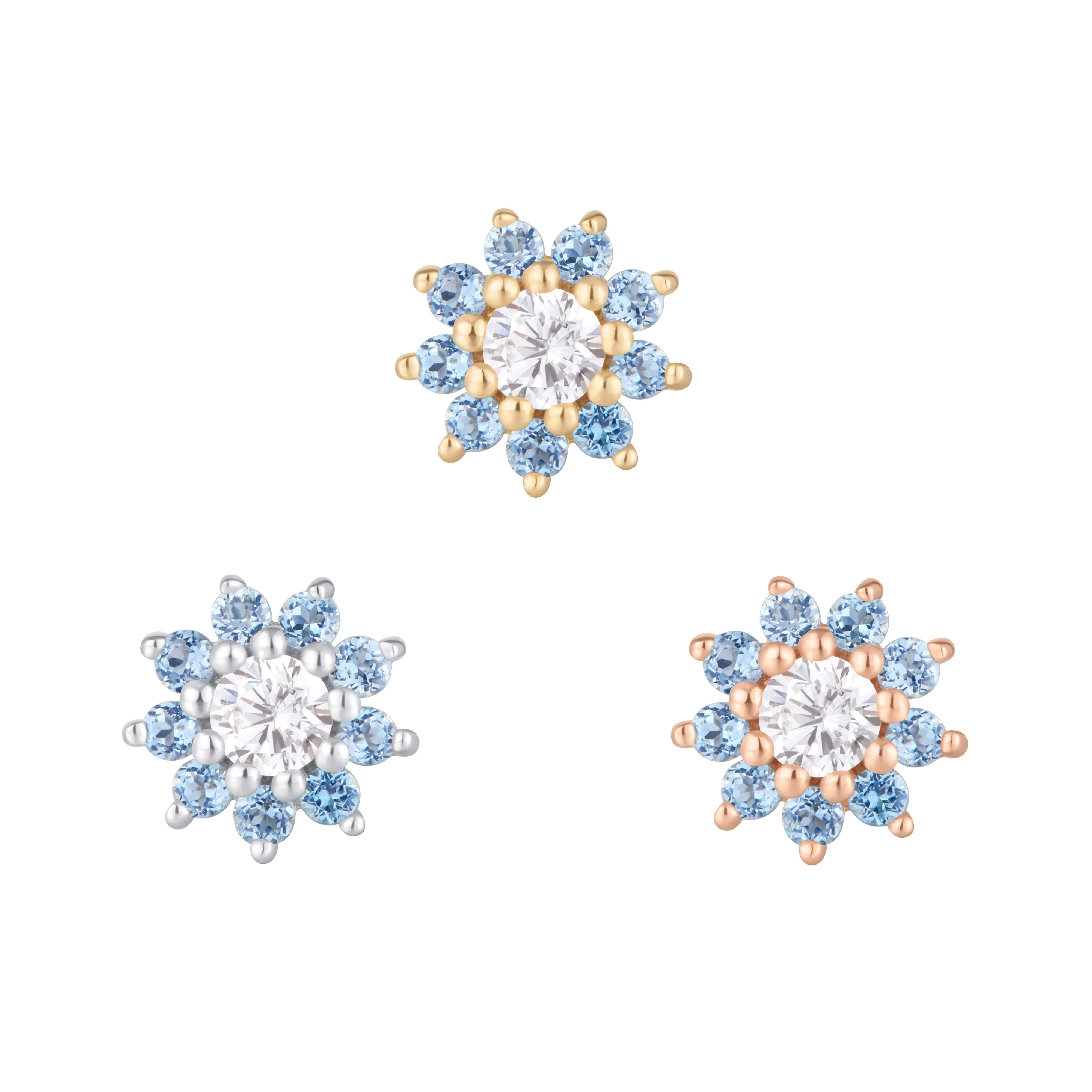 Eloise - London Blue Topaz   CZ - Threadless End