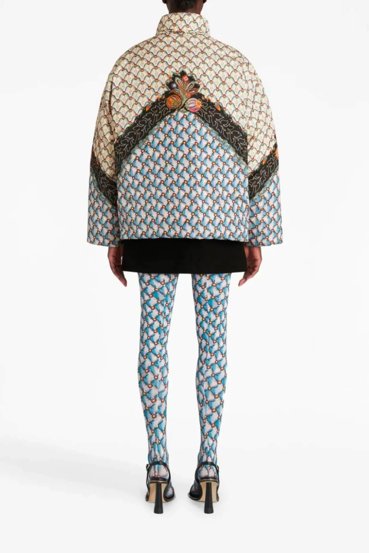 Etro Printed Puffer Jacket - Light Blue