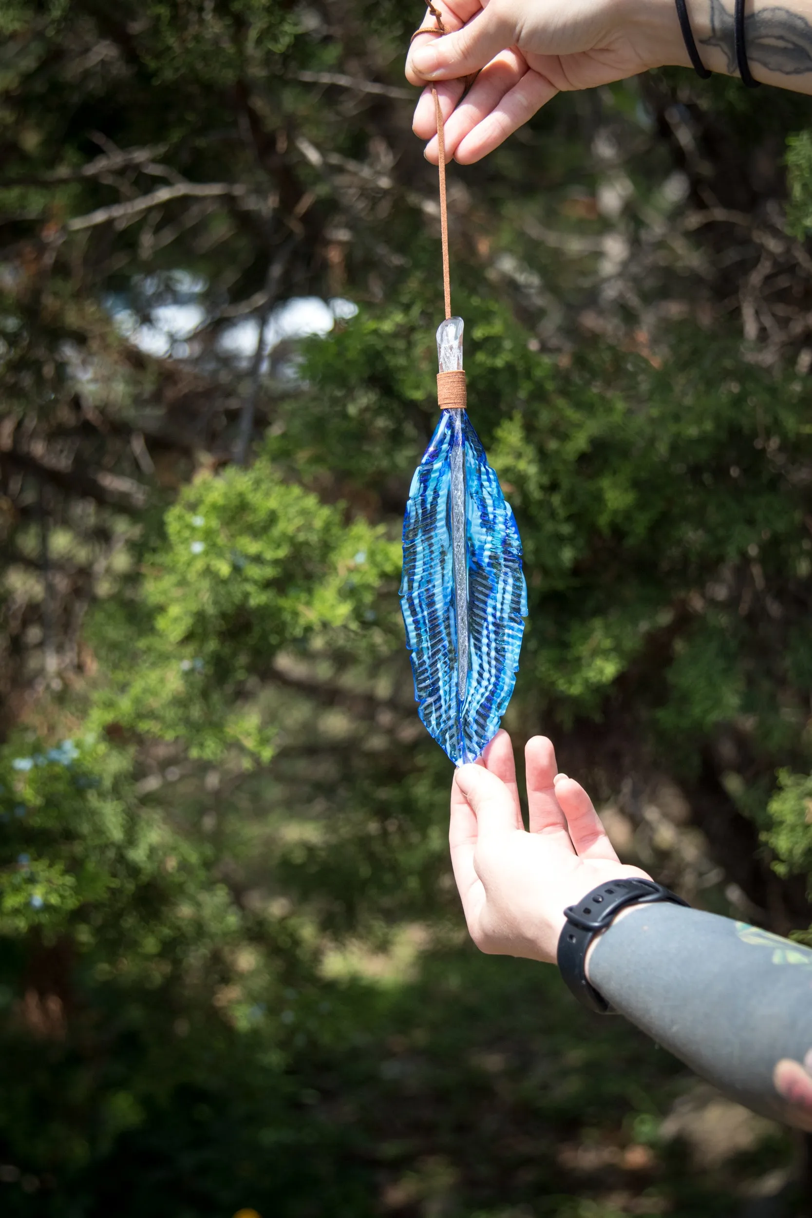 Feather Suncatcher with Cremation Ash