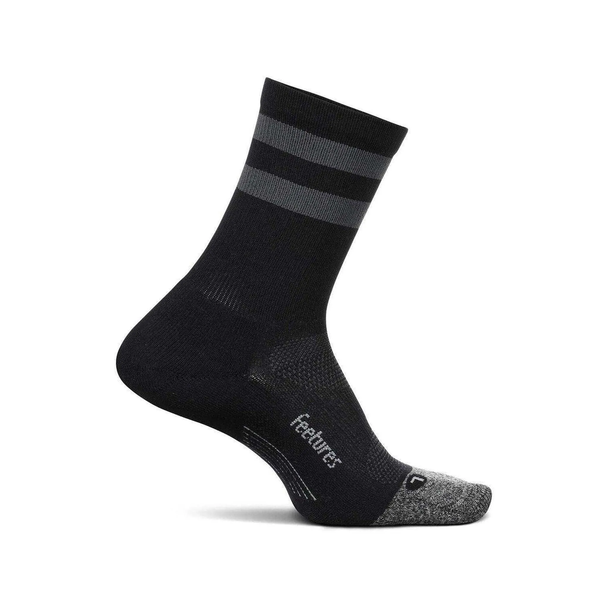 Feetures | Unisex Elite Light Cushion Mini Crew - Black