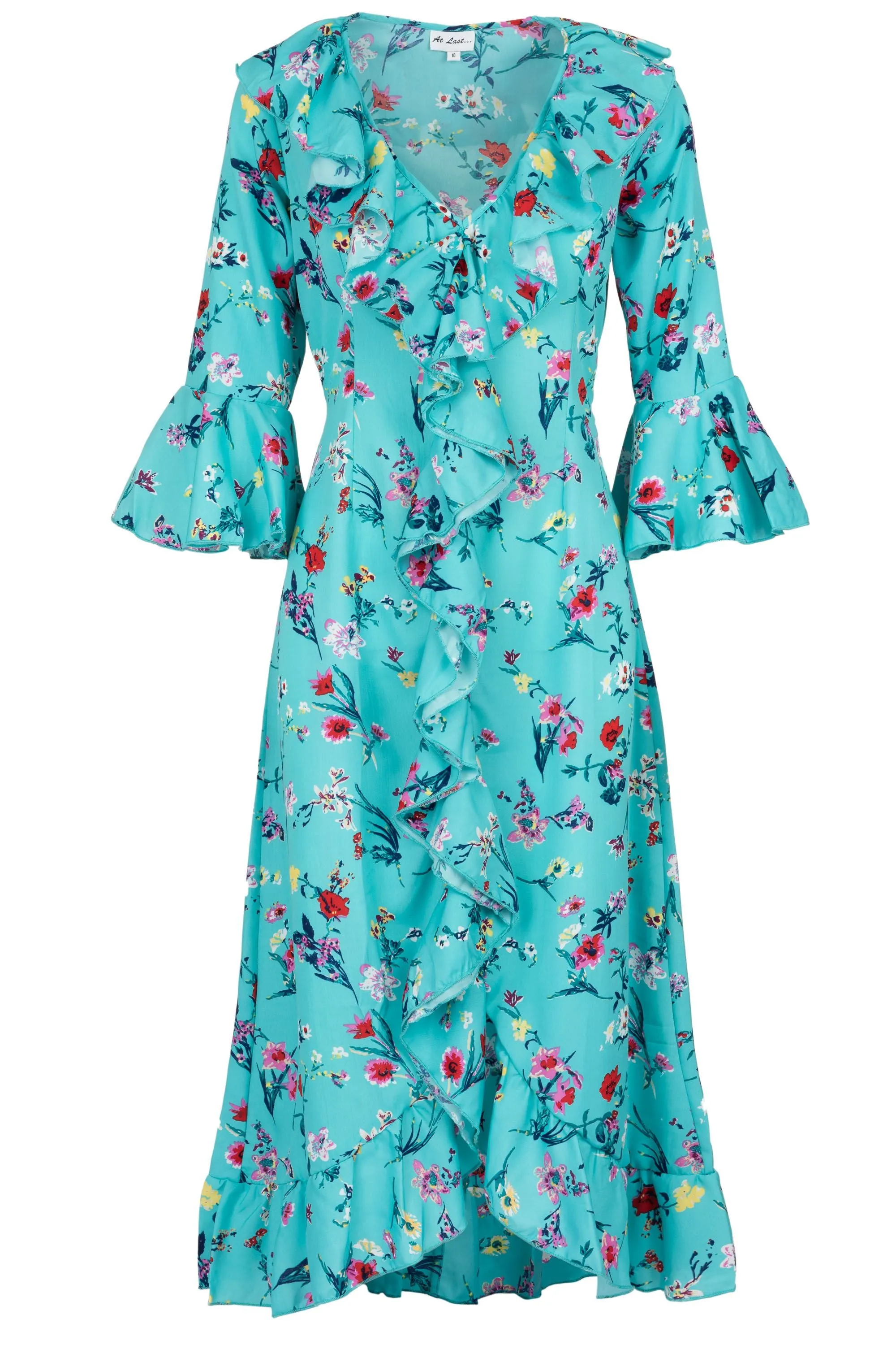 Felicity Midi Dress Turquoise Flower