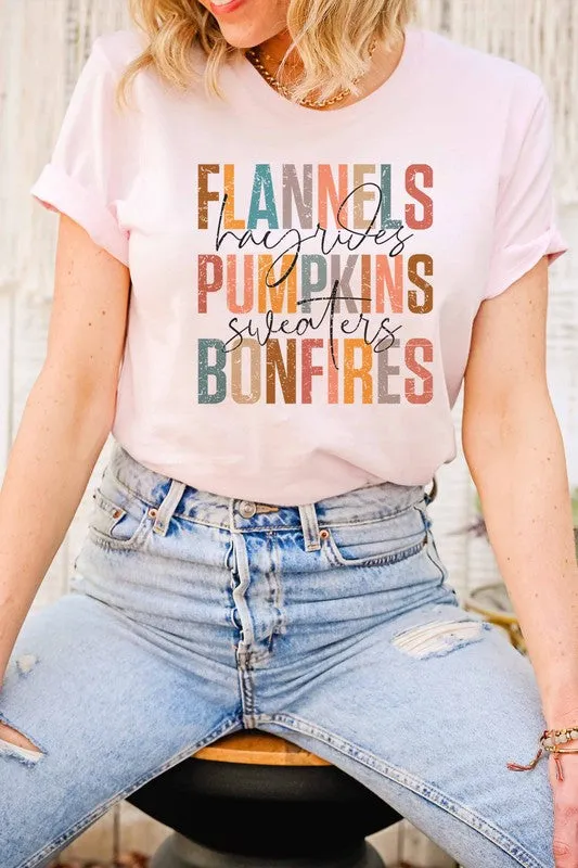 FLANNELS PUMPKINS BONFIRES GRAPHIC TEE