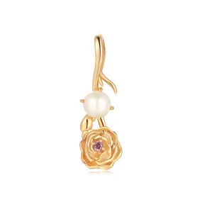 Freshwater Pearl Gold Pendant - Carnation