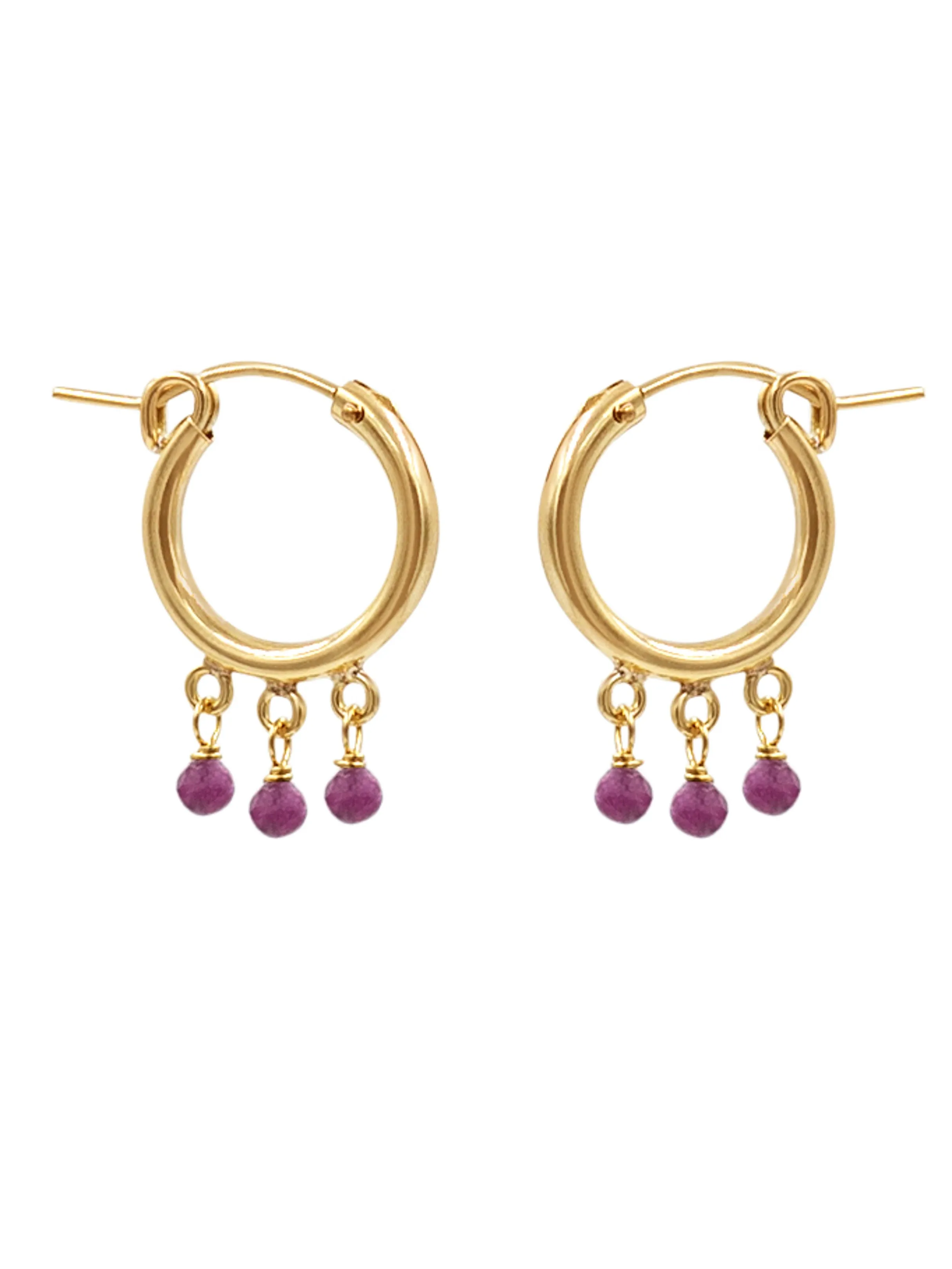 Fringe Hoop Gemstone Earring