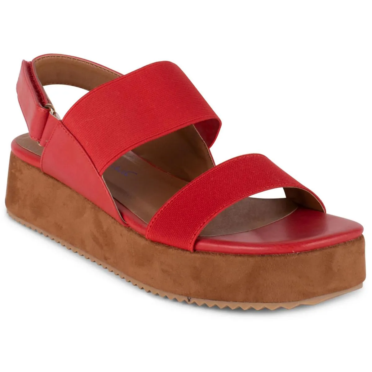 Gloria Vanderbilt Womens Sophia Leather Square Toe Strappy Sandals