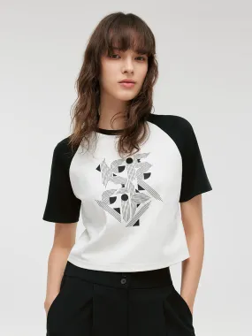 GOELIA X CHRISTINE PHUNG Raglan Sleeves Crop T-Shirt