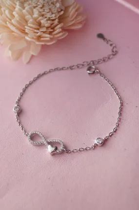 Heartly Infinity Sterling Silver Chain Bracelet