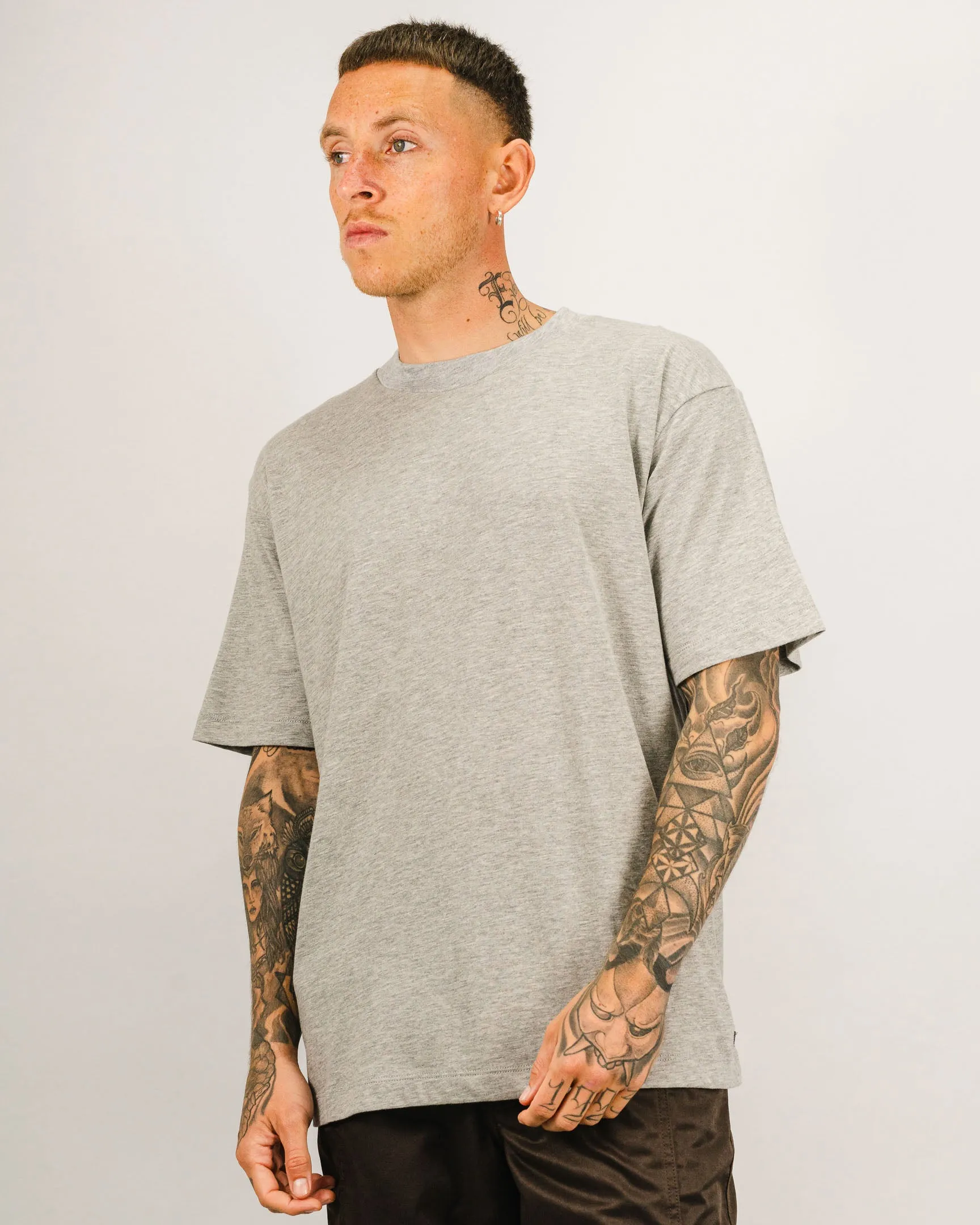 High Neck Basic Tee - Gris