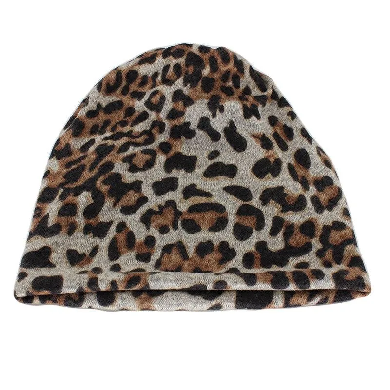 Hip-hop Leopard Print Cotton Beanie, Skullie or Scarf