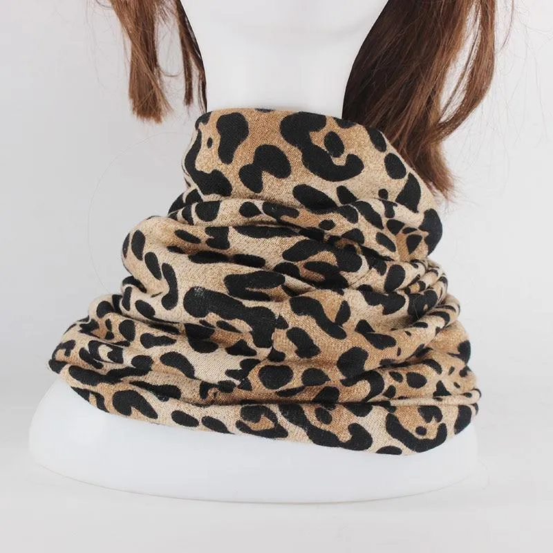 Hip-hop Leopard Print Cotton Beanie, Skullie or Scarf