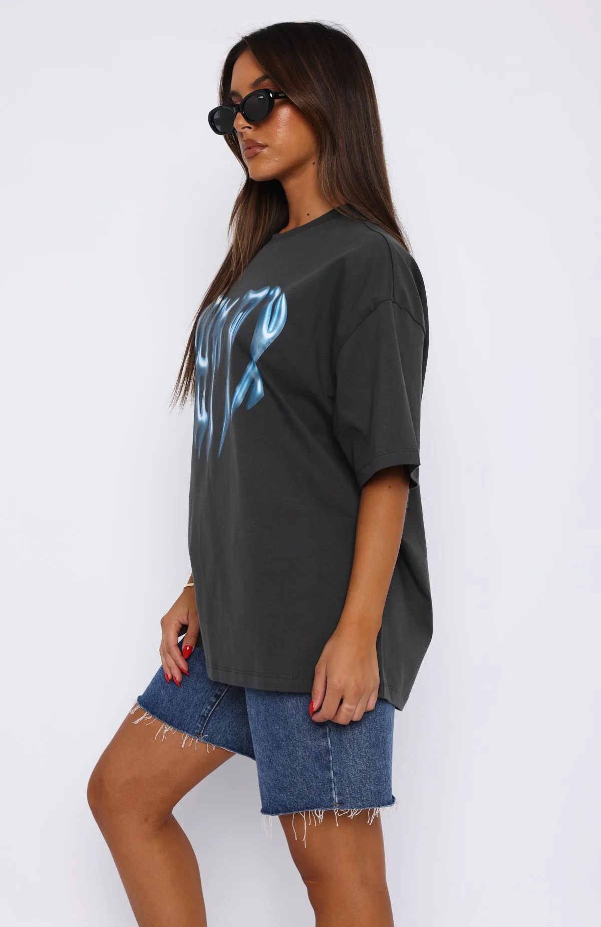 Impressing Me Oversized Tee Charcoal