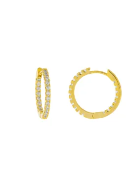 Inside Out CZ Huggie Hoops