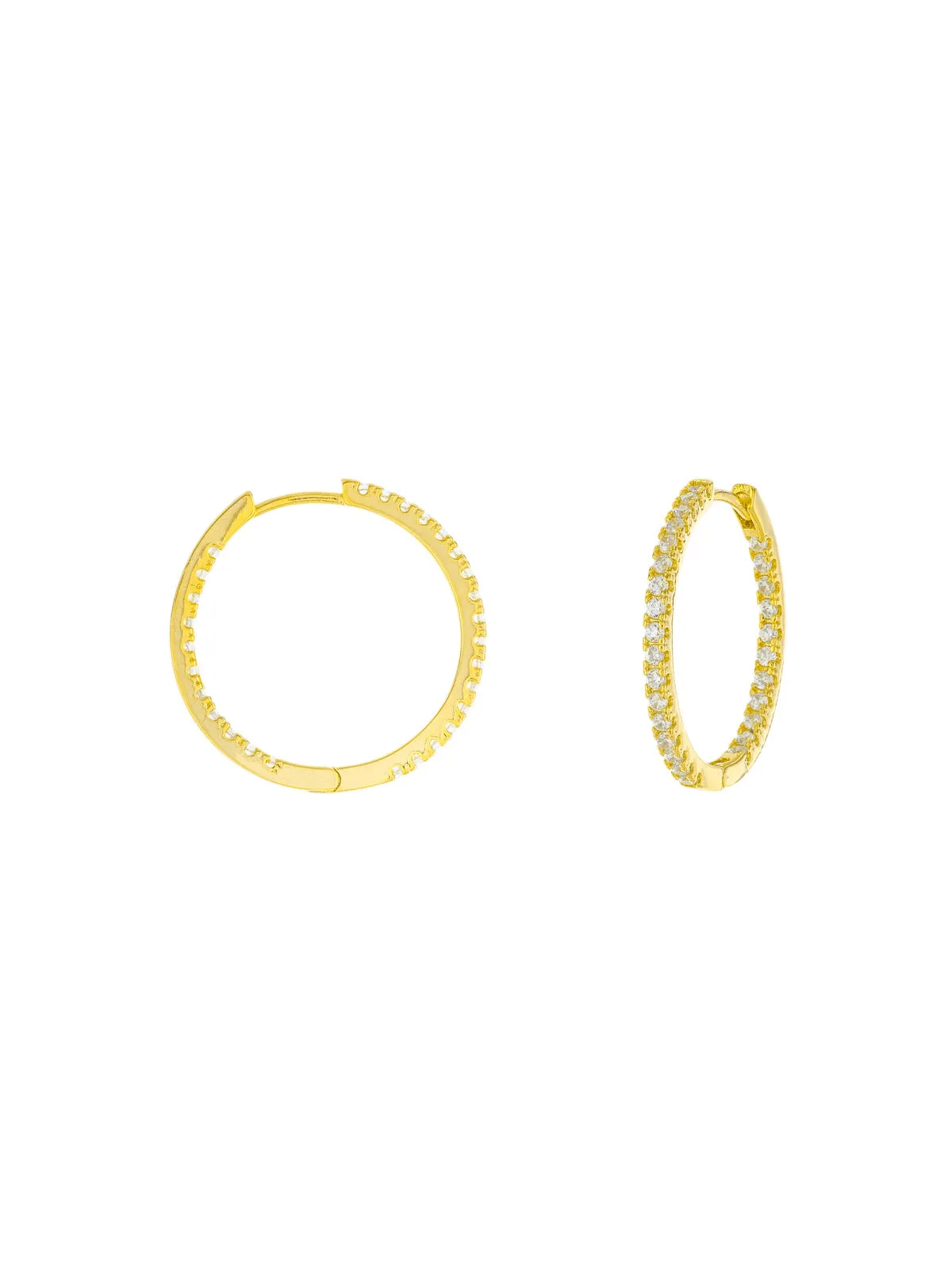 Inside Out CZ Huggie Hoops