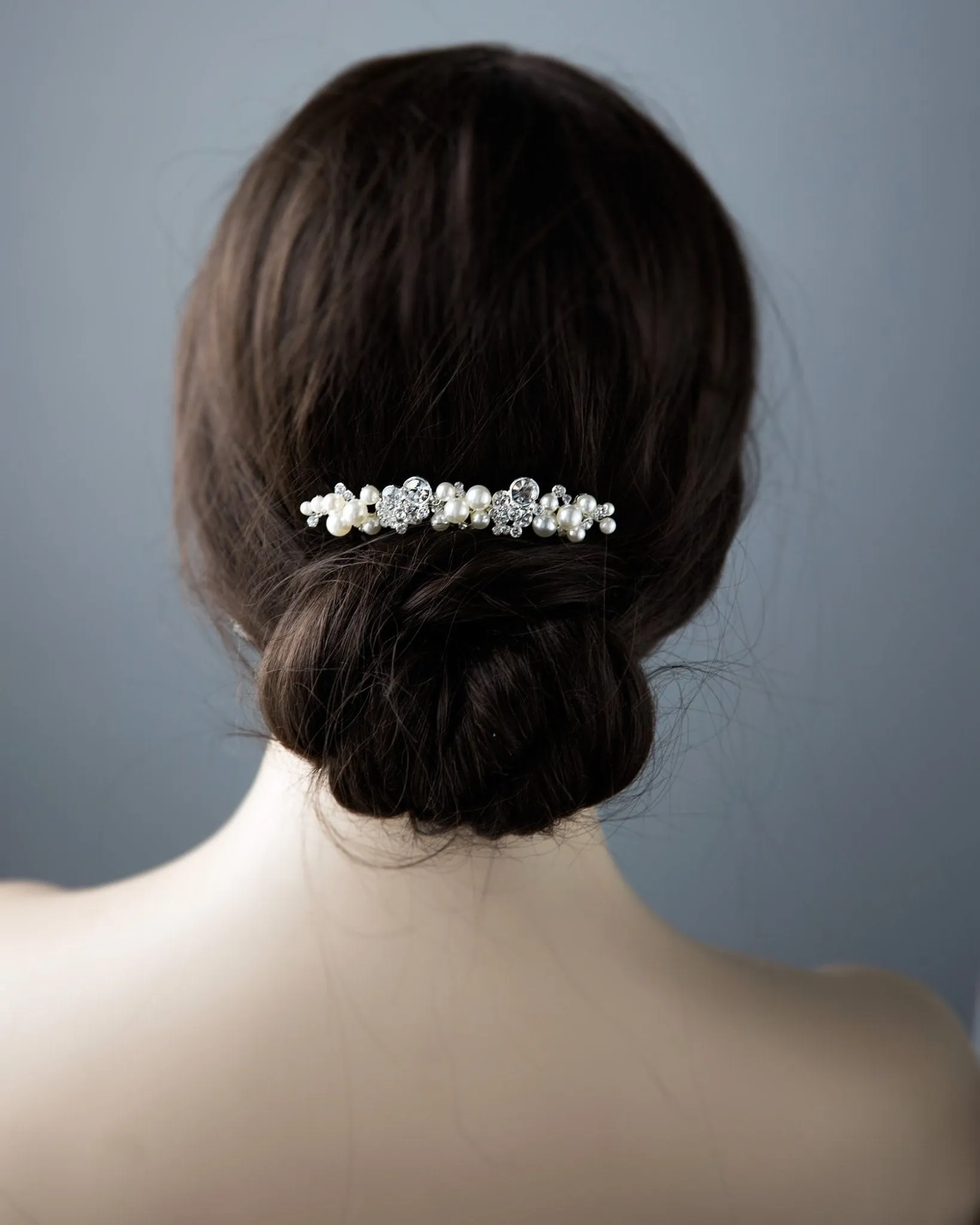 Iovry Pearl and Crystal Cluster Hair Comb