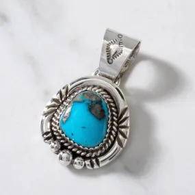 Joe Piaso Jr. Navajo Sleeping Beauty Turquoise USA Native American Made 925 Sterling Silver Pendant