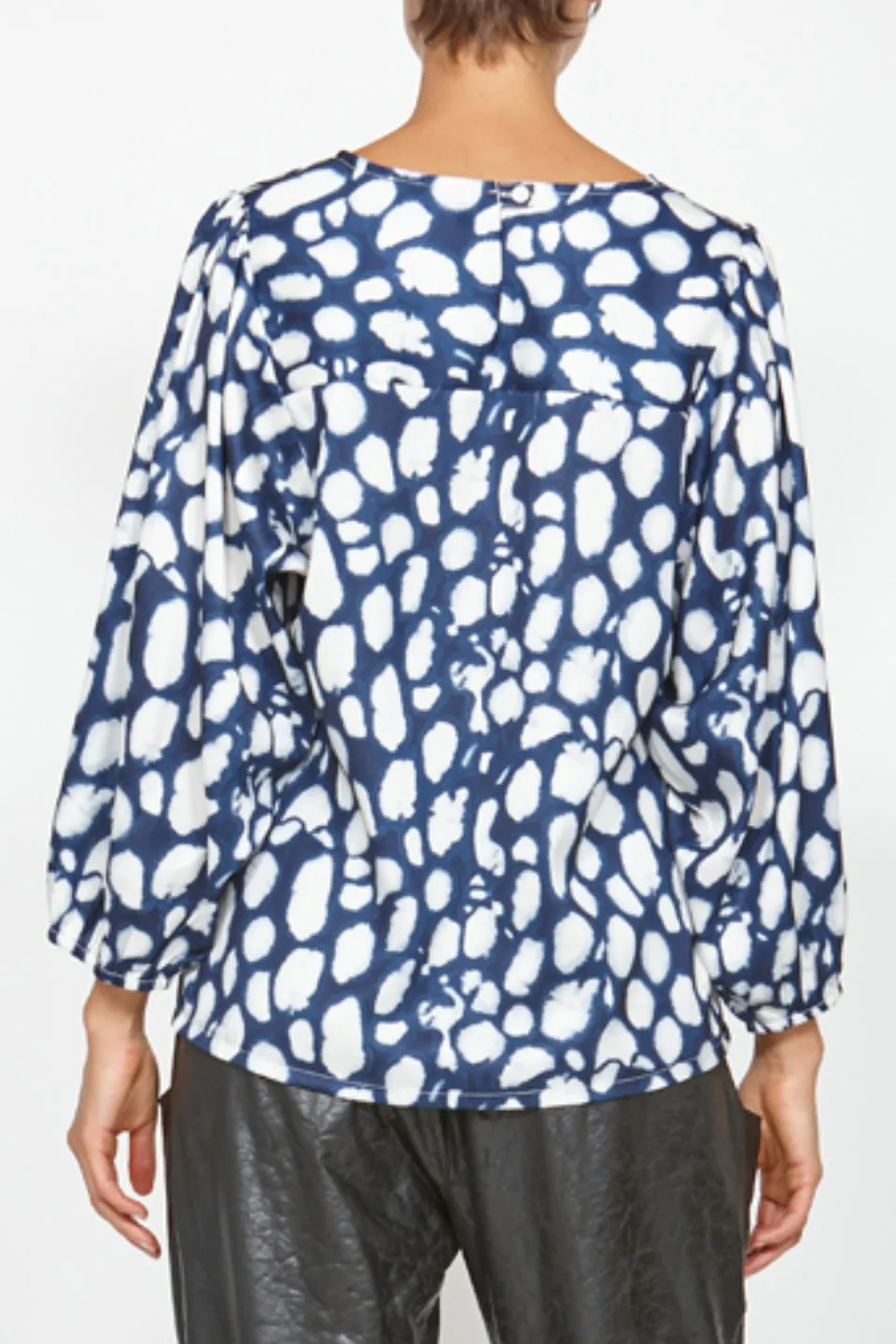 Jupiter LS Blue Spot Cuffed Top