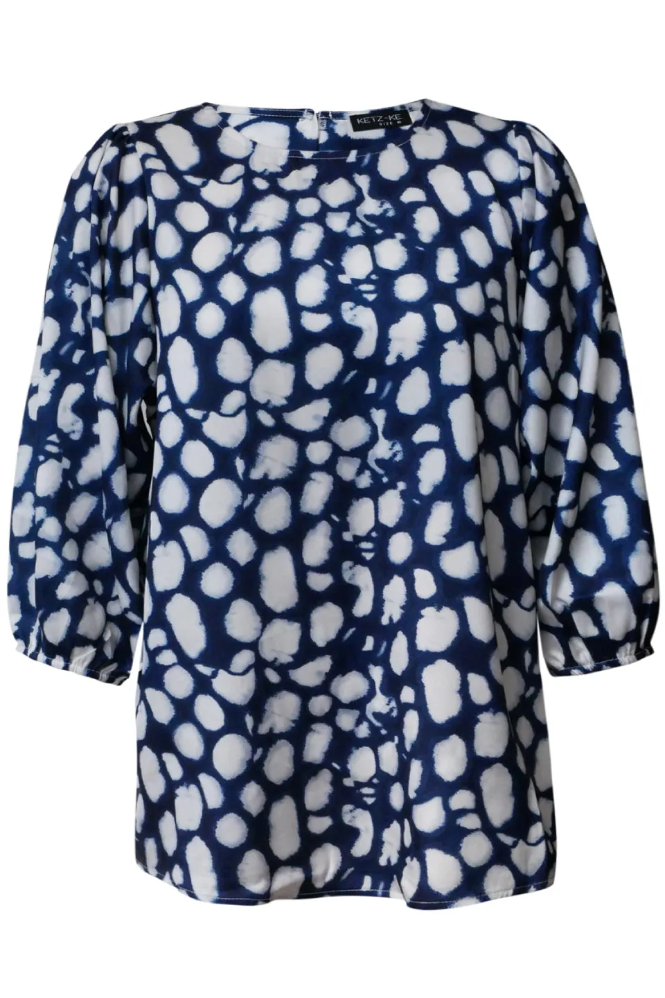 Jupiter LS Blue Spot Cuffed Top