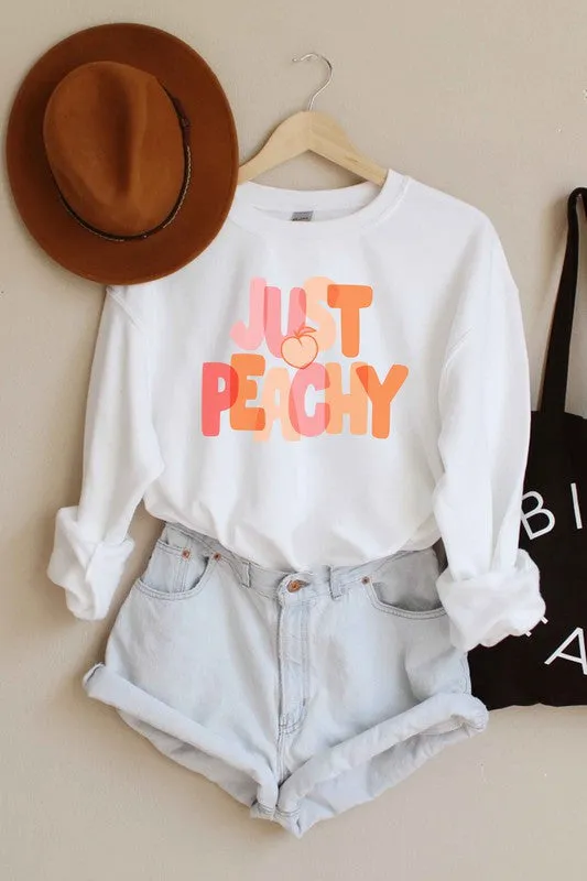 JUST PEACHY GRAPHIC SWEATSHIRT PLUS SIZE