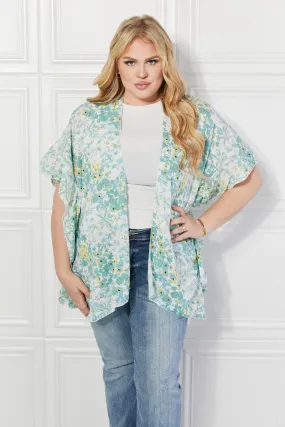 Justin Taylor Fields of Poppy Floral Kimono in Green