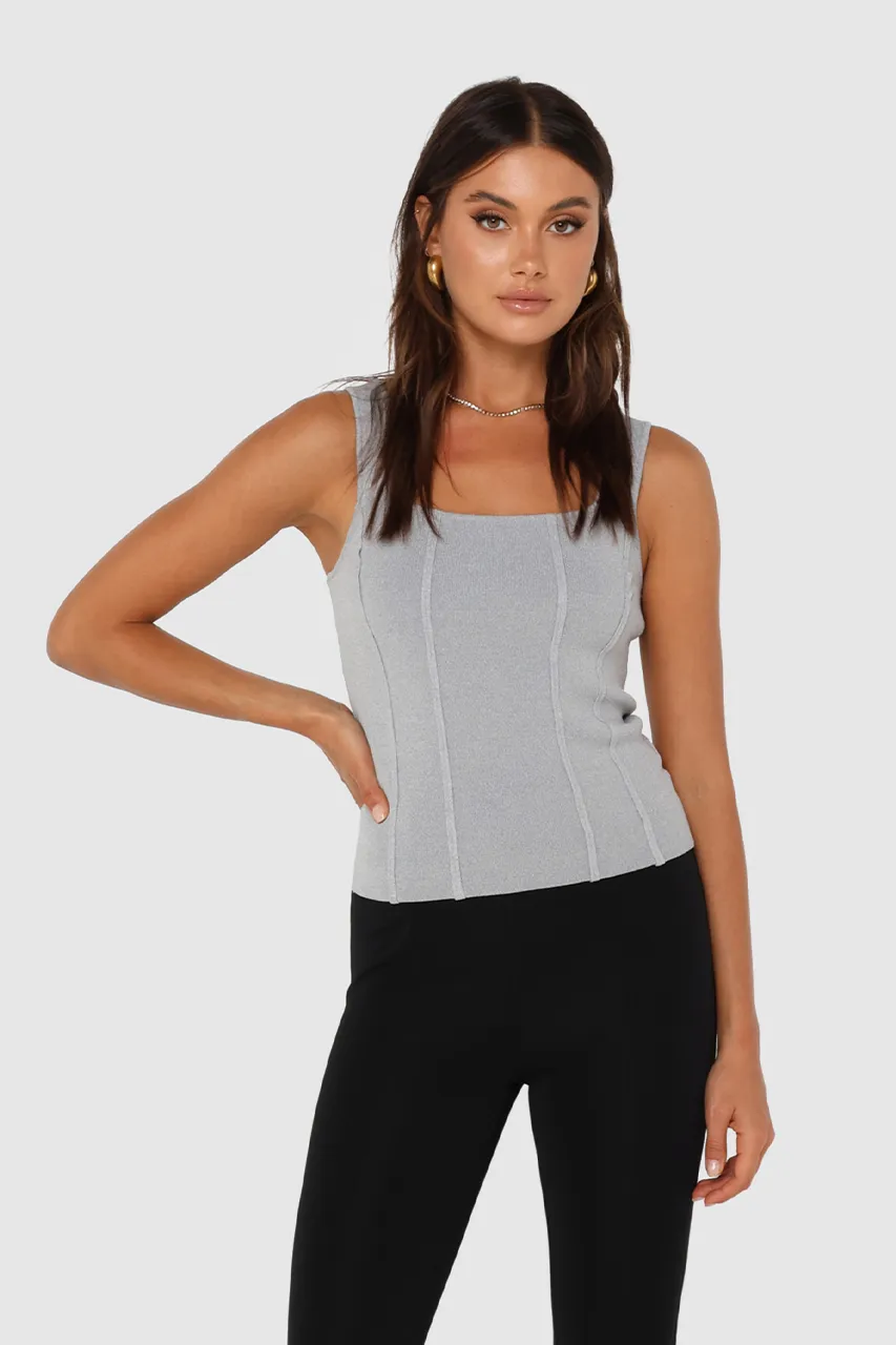 Karla Knit Top | Grey Marle