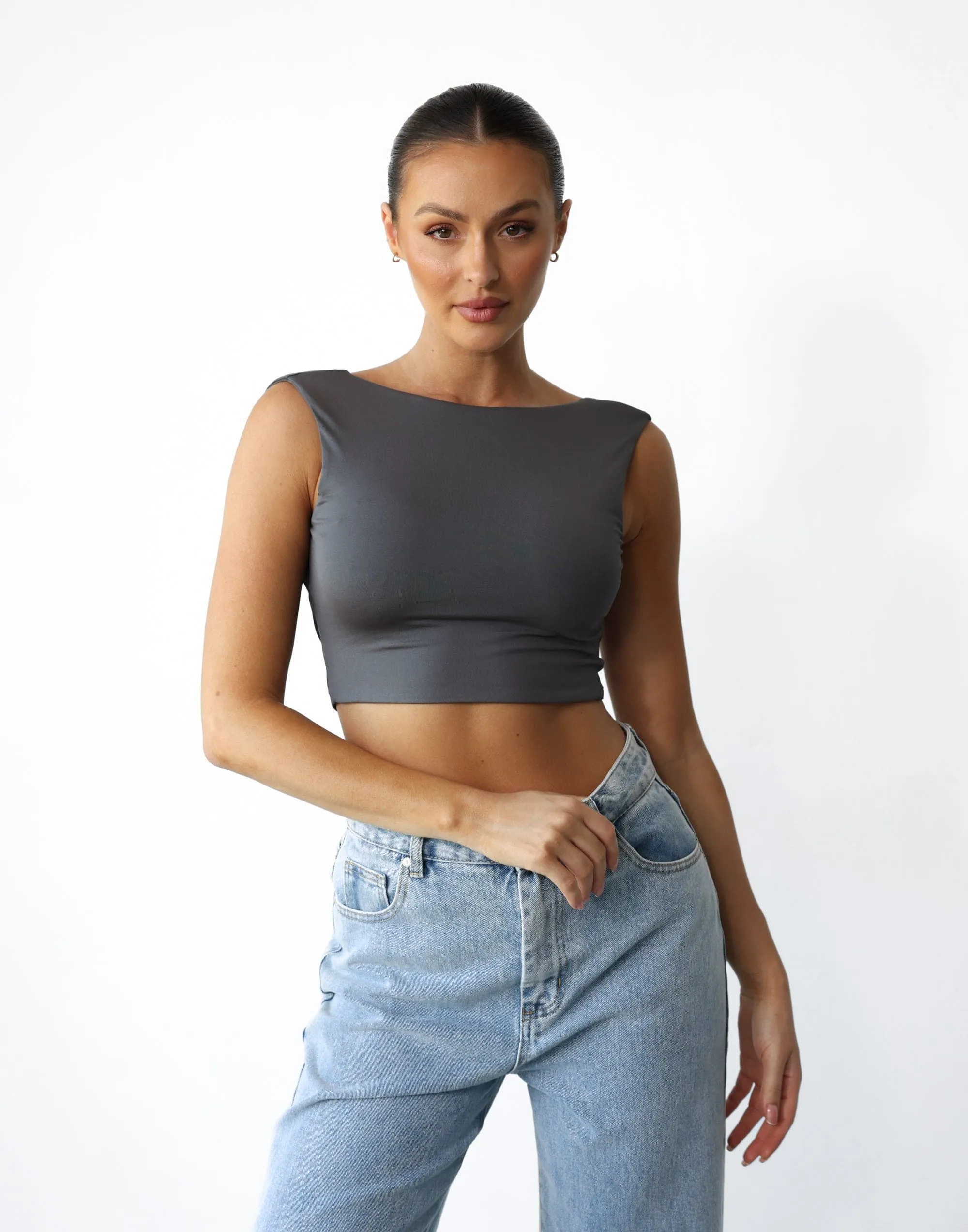 Kayce Crop Top (Slate)