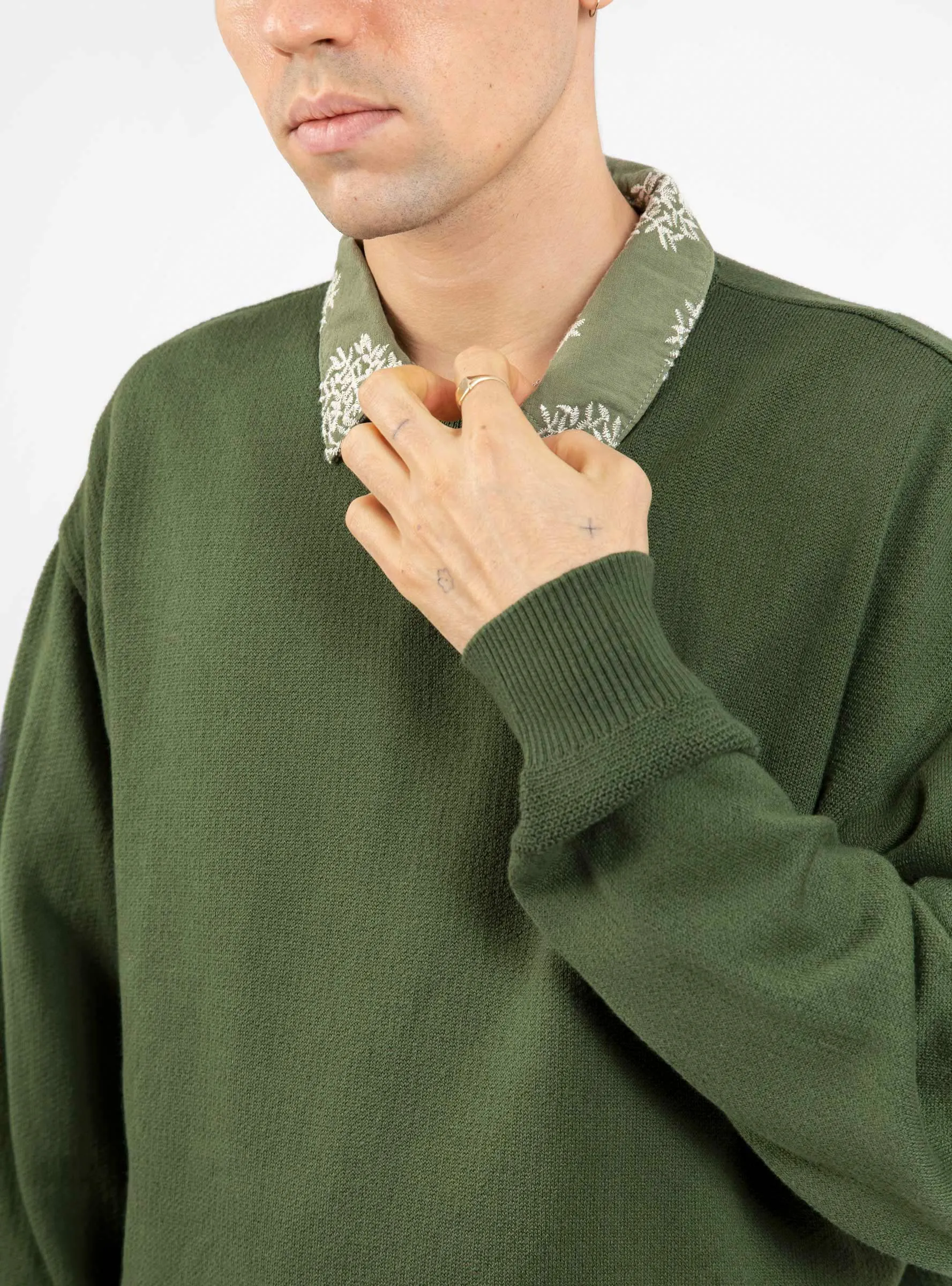 Kendrew Crew Jumper Moss Green