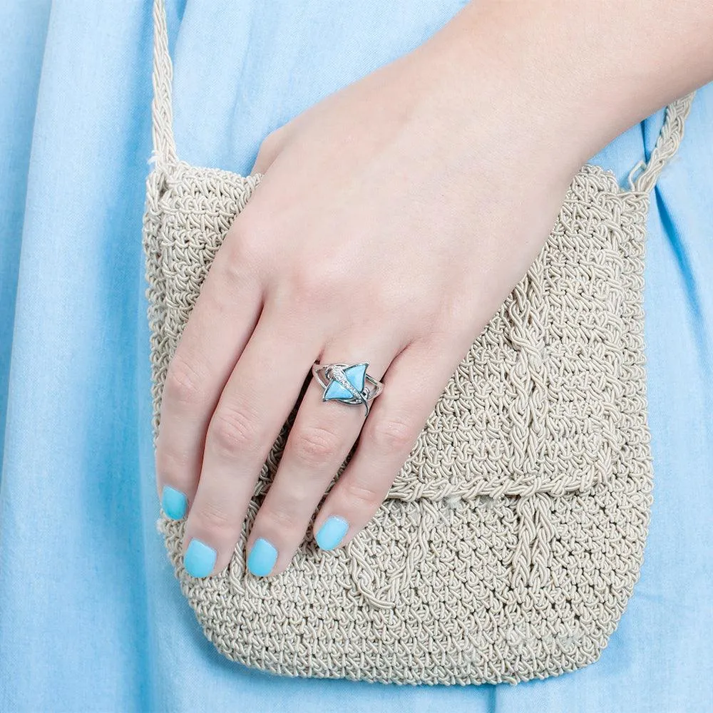 Larimar Eagle Ray Ring