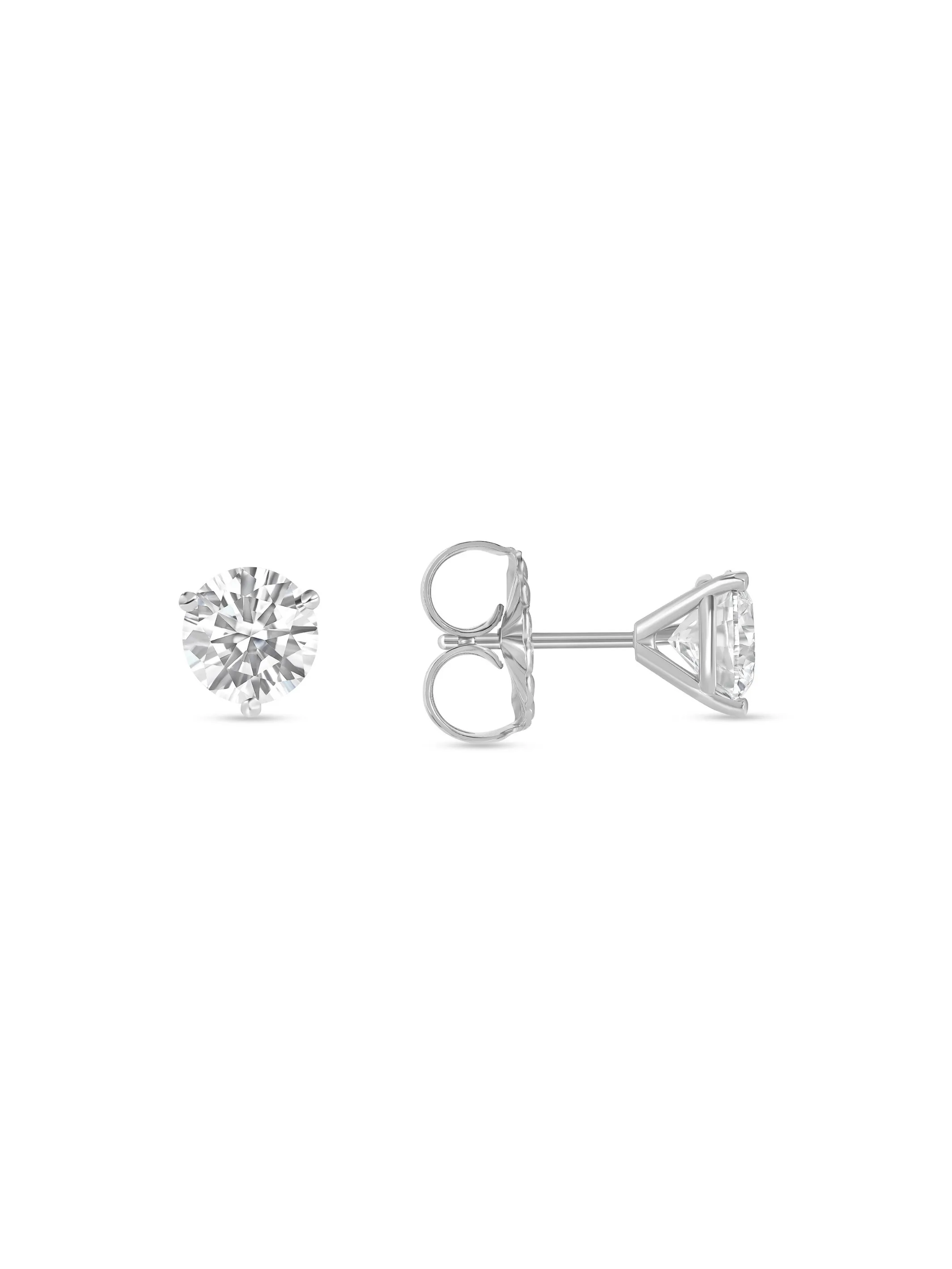 LeMel Mini Round Diamond Stud Earrings 14K