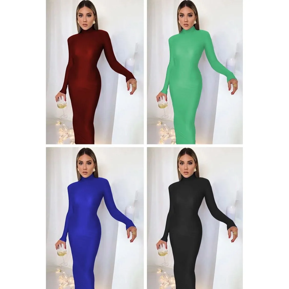 Long Sleeve Turtleneck Dress