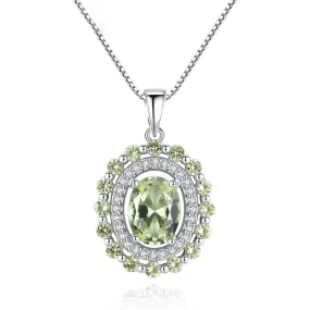 Luxury 6*8mm Peridot Pendant Necklace - S925 Solid Silver