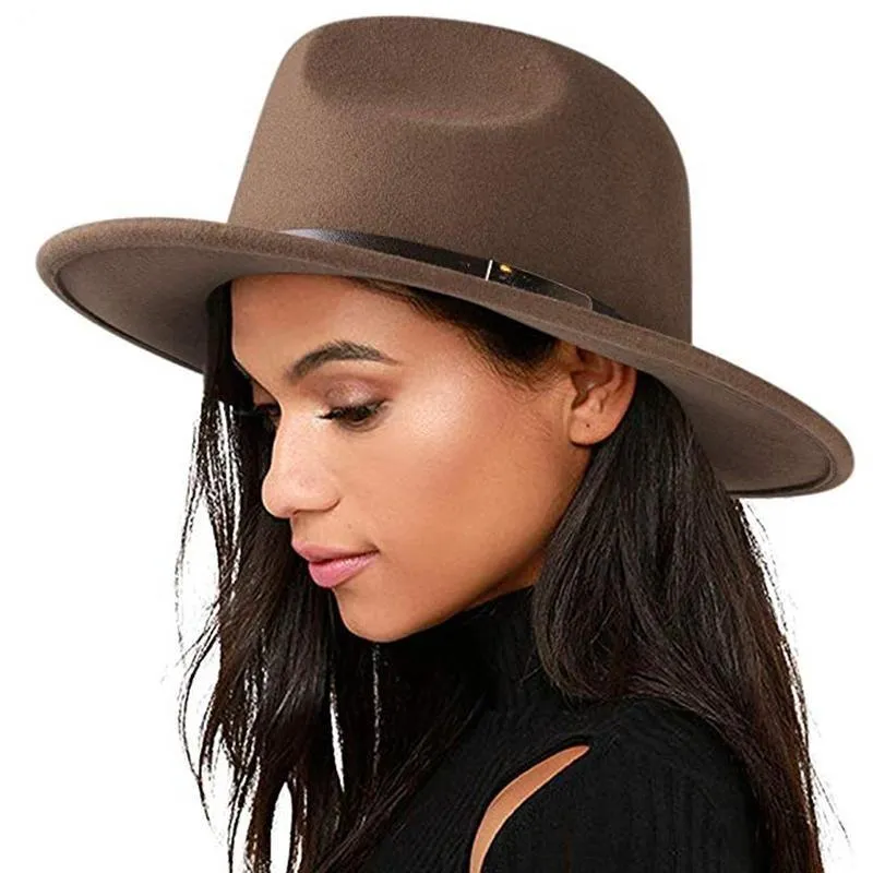 Luxury Unisex Wide Brim Vintage Australian Wool Felt Fedora Hat