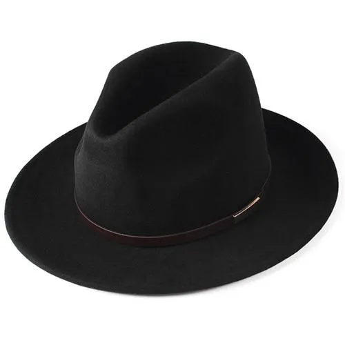 Luxury Unisex Wide Brim Vintage Australian Wool Felt Fedora Hat