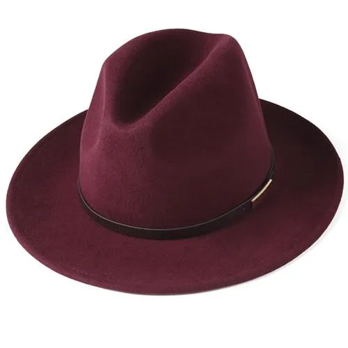 Luxury Unisex Wide Brim Vintage Australian Wool Felt Fedora Hat