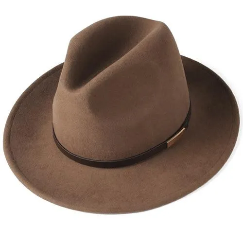 Luxury Unisex Wide Brim Vintage Australian Wool Felt Fedora Hat