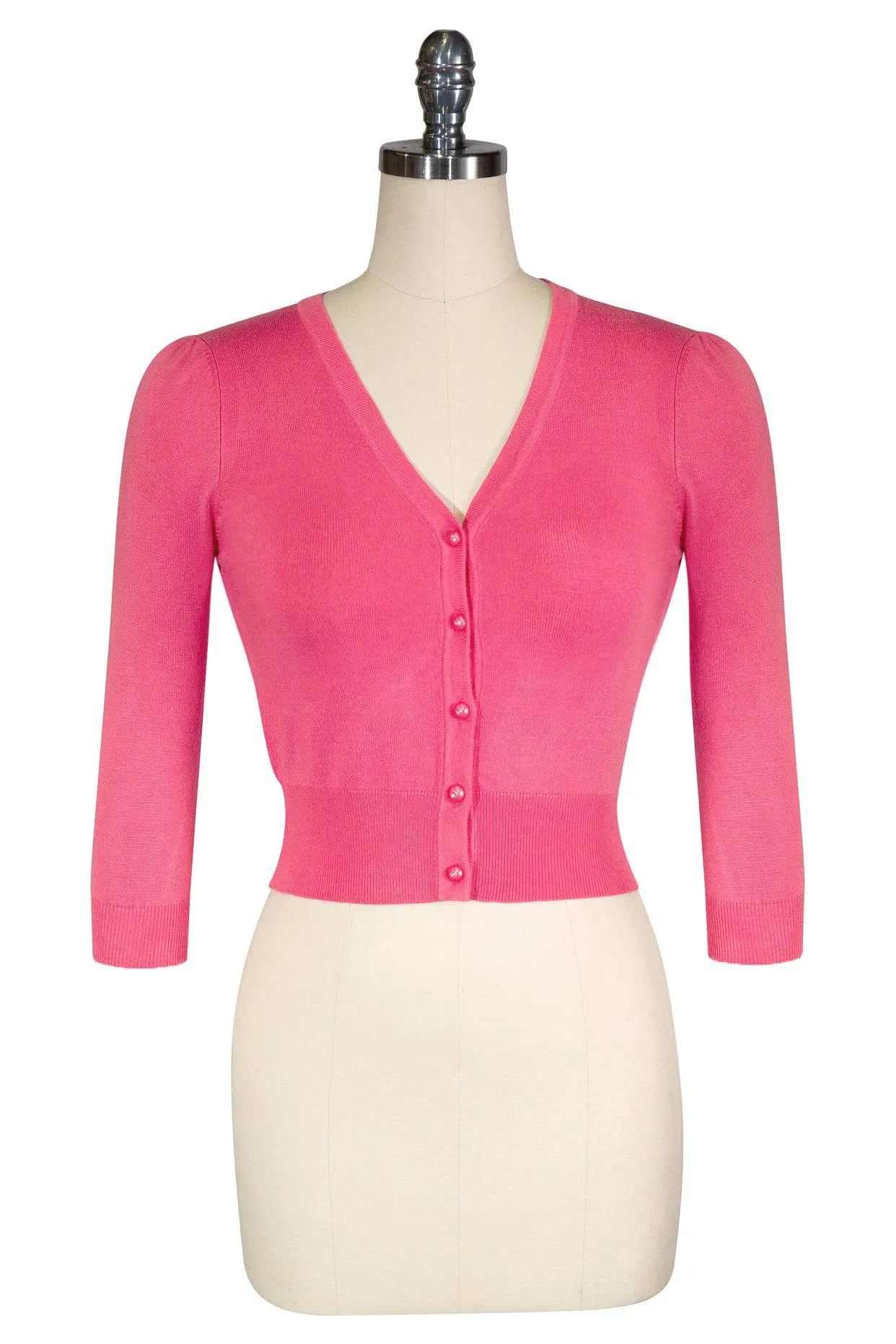 Madame Coco V Neck Cardigan (Coral Pink)