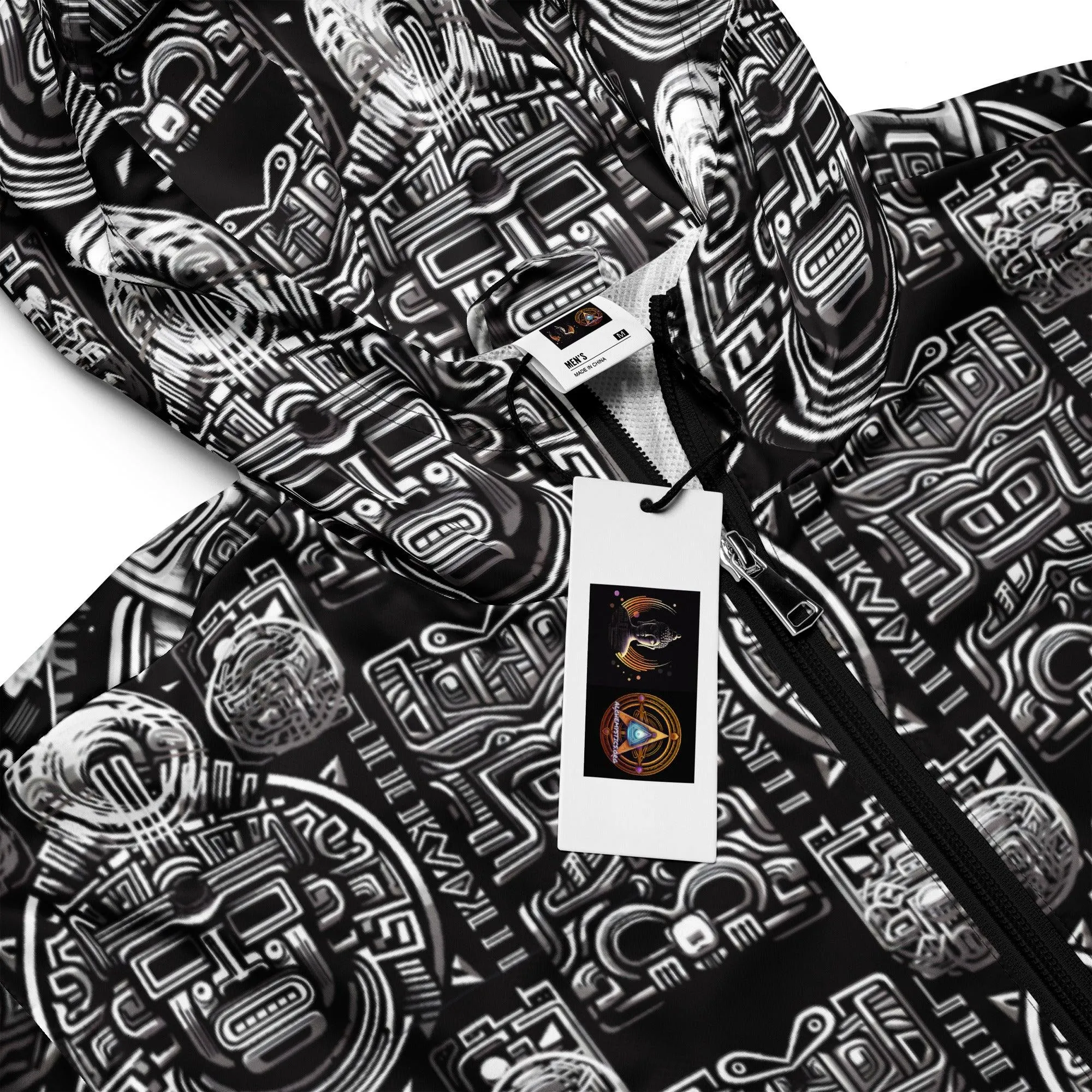 Mayan / Aztec Warrior All Over Print Unisex Windbreaker with Zippered Pockets by Metz Zen v1.0