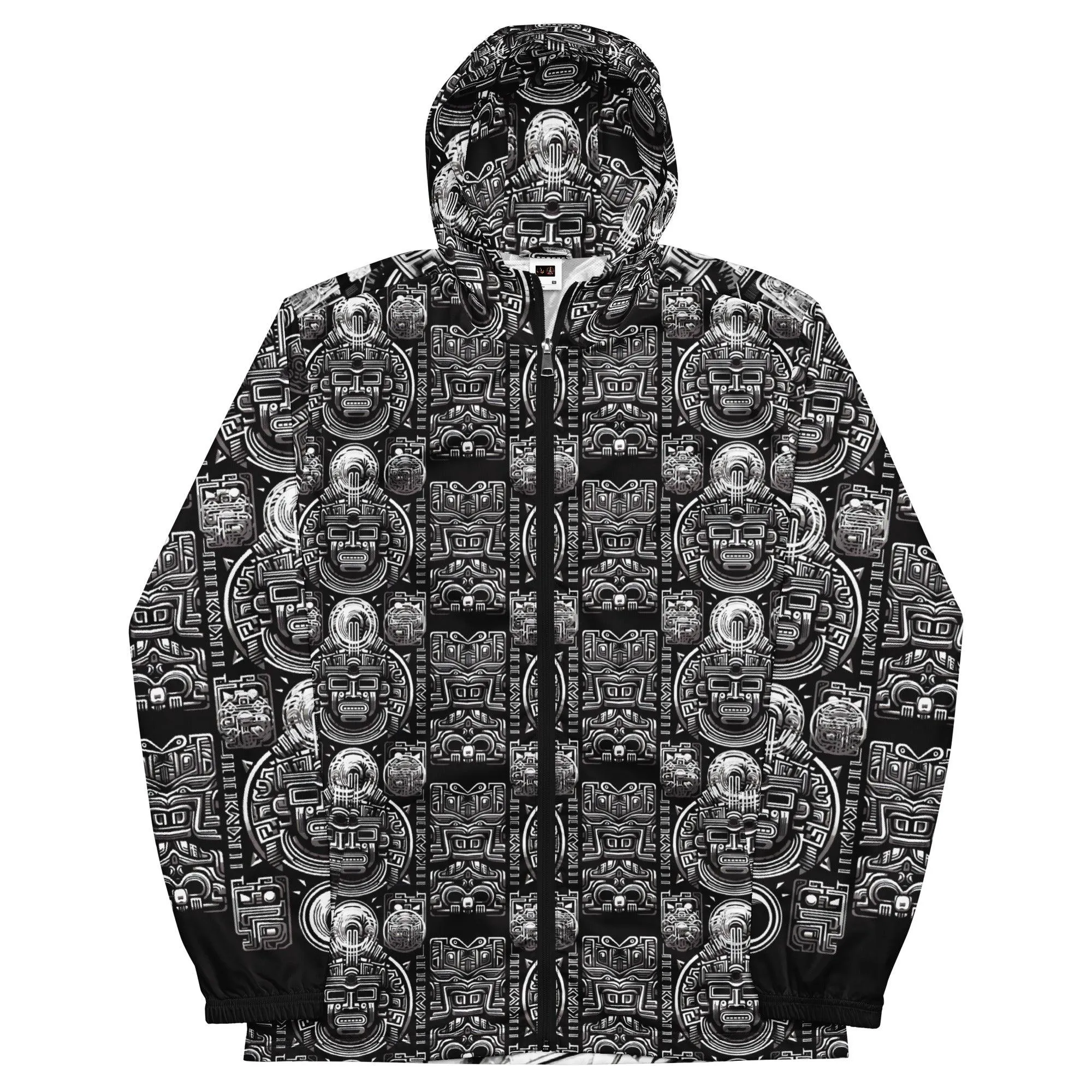 Mayan / Aztec Warrior All Over Print Unisex Windbreaker with Zippered Pockets by Metz Zen v1.0