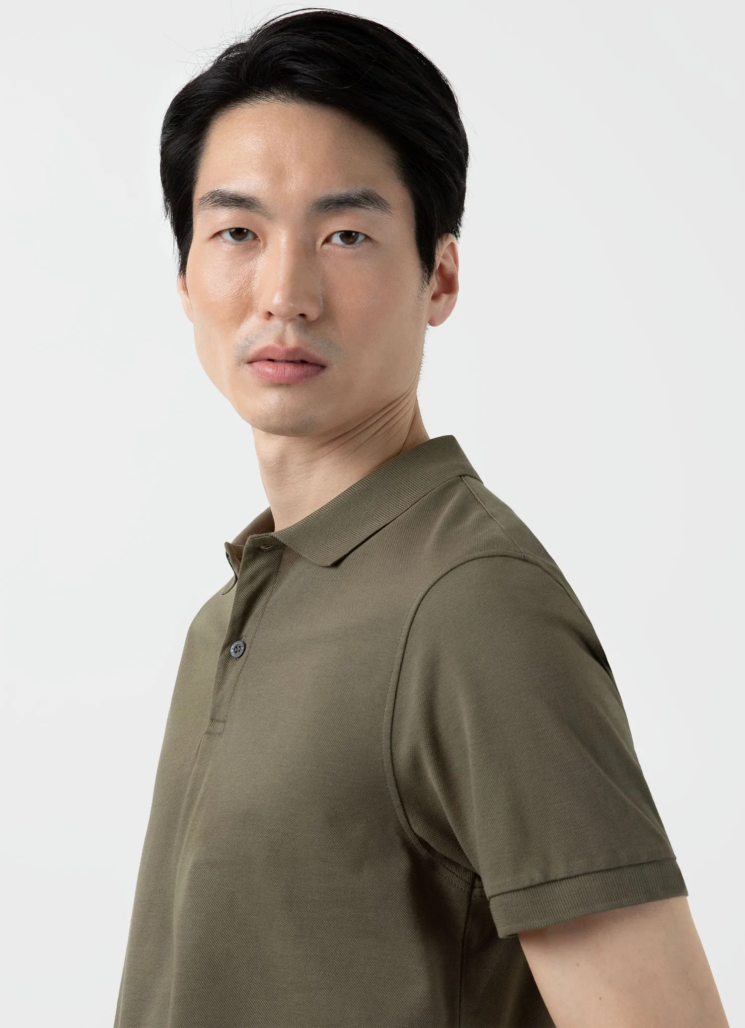 Men's Piqué Polo Shirt in Khaki