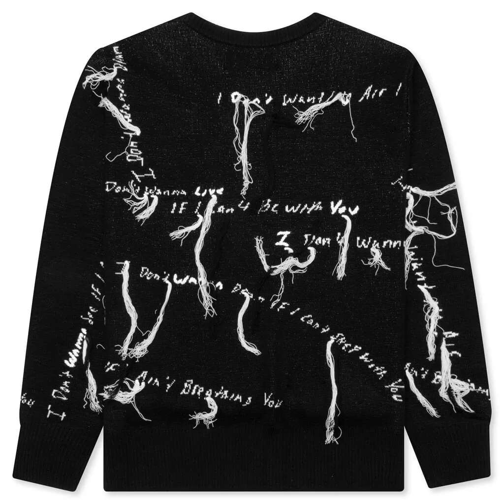 Nahmias x Kodak Black Knit Lyric Crewneck - Black