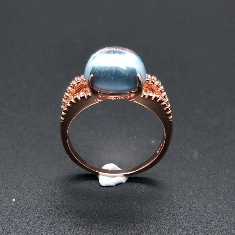 Natural Gemstone Sky Blue Topaz Ring