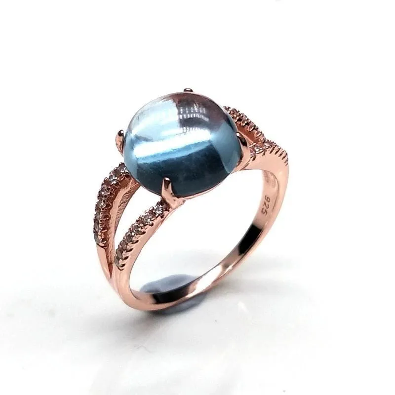 Natural Gemstone Sky Blue Topaz Ring