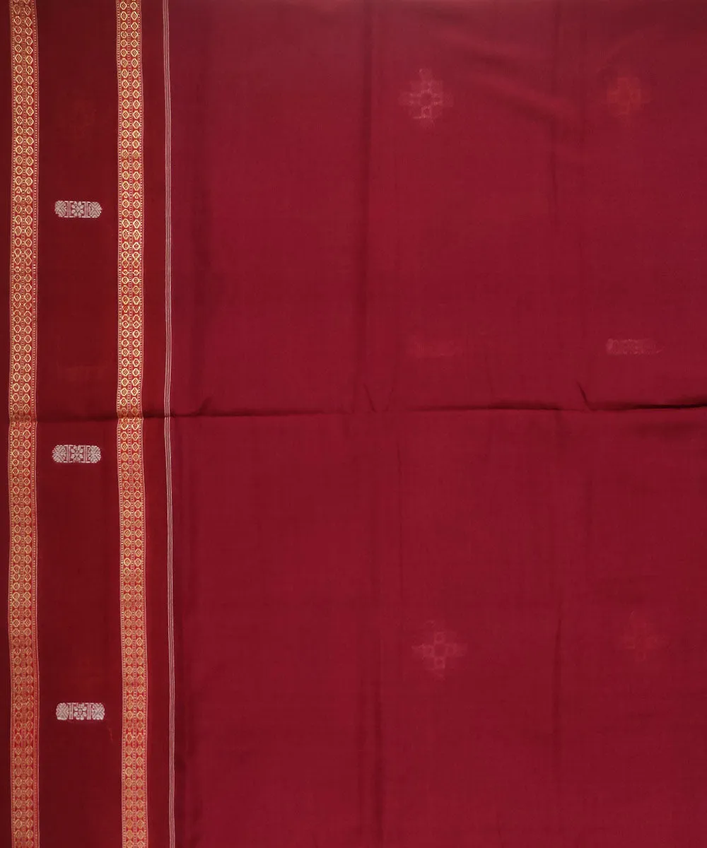 Navy blue maroon cotton handloom bomkai saree