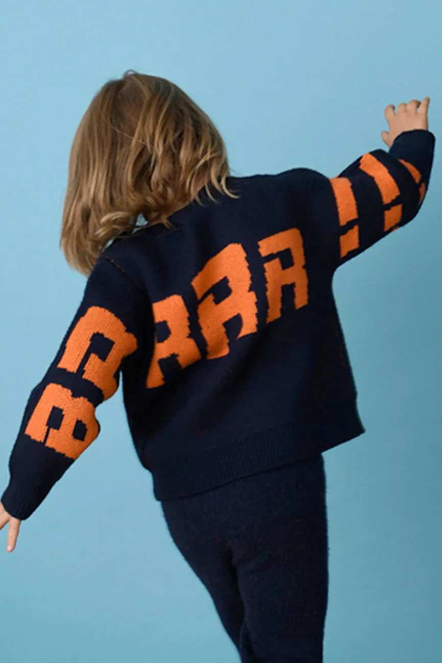 Navy/Orange Toddlers Unisex BRRR!!! Sweater